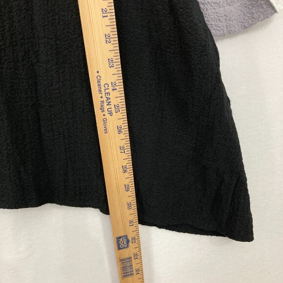 Ali Miles size XL Black Gray Color-Block Quarter Zip 3/4 Sleeve Tunic Top Artsy - Picture 6 of 9